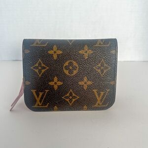 LOUIS VUITTON Monogram Fleuri Insolite PM Wallet Rose